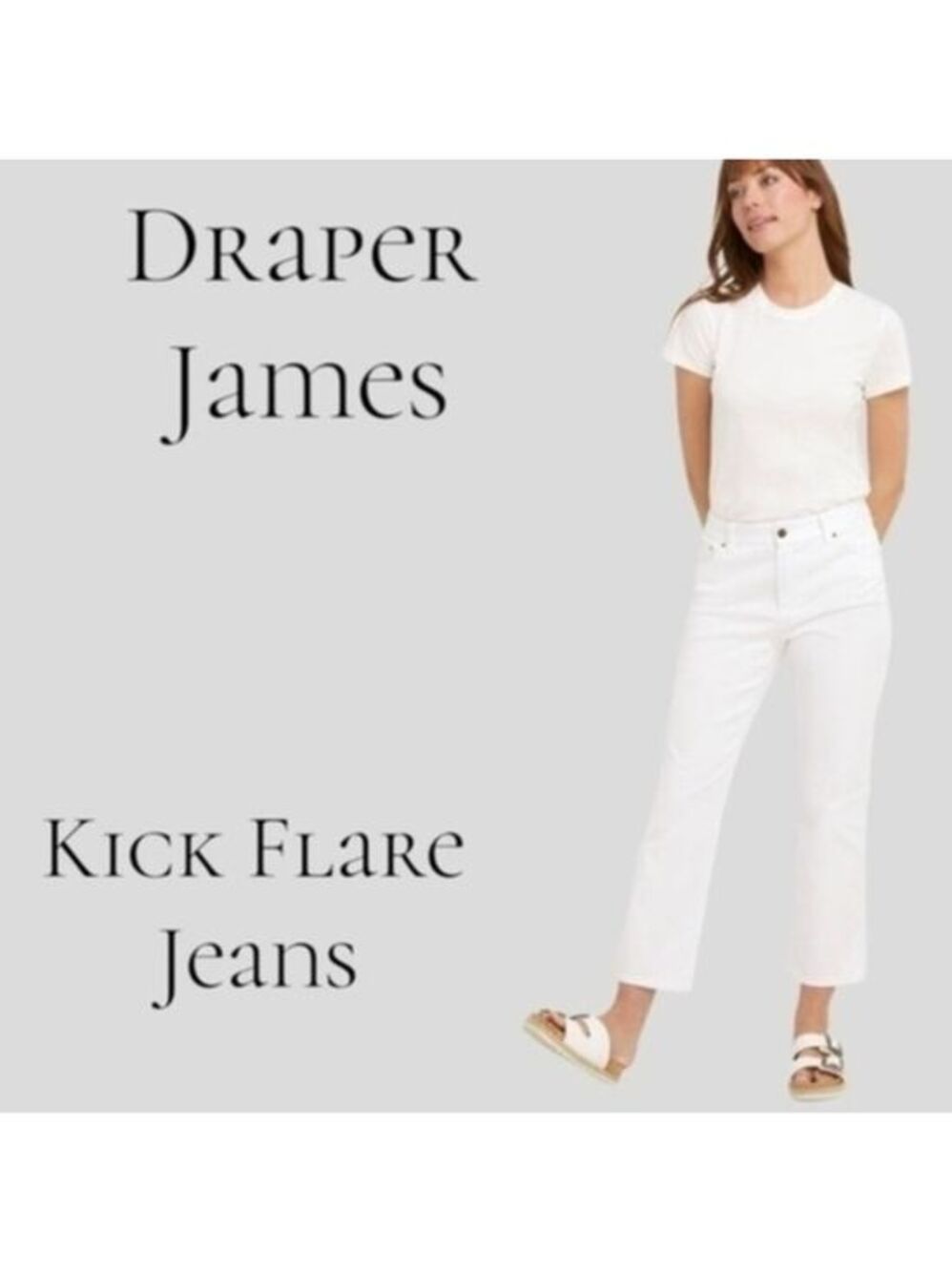 DRAPER JAMES Women's Magnolia White Kick Flare Jeans